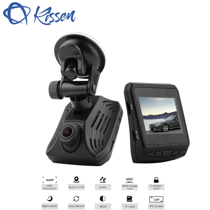 

2.31 Inch FHD 1440P Ambarella A12 2560*1440P 5.0 MP COMS Car DVR Dash Camera HDR Car Camera Record Dash Cam ADAS GPS Navigation