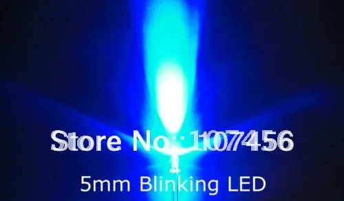 100 Pz/Lotto Spedizione Gratuita!!! Led Blu Lampeggiante Da 5Mm (8000Mcd) Diodo A Emissione Luminosa Blu Lampeggiante Da 5Mm Da 5Mm