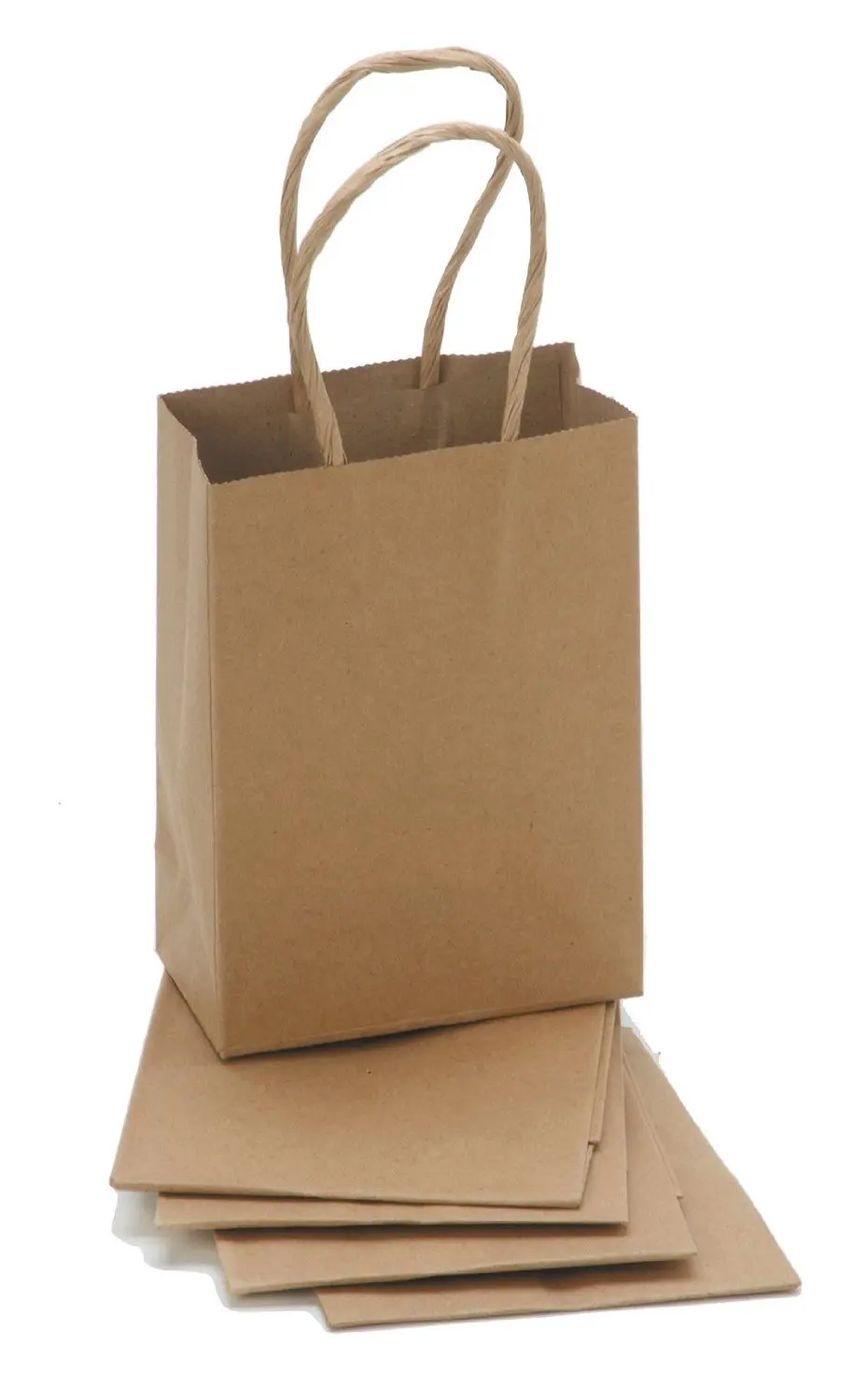 

Custom size twist handle brown kraft shopping gift bag printing for promotional packing