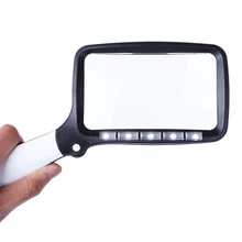 5 LED Loupe Lumière 2 Modes Dimmable Pliable Lecture Loupe 2x Grossissement Loupe À Main Aînés Enfants Livres