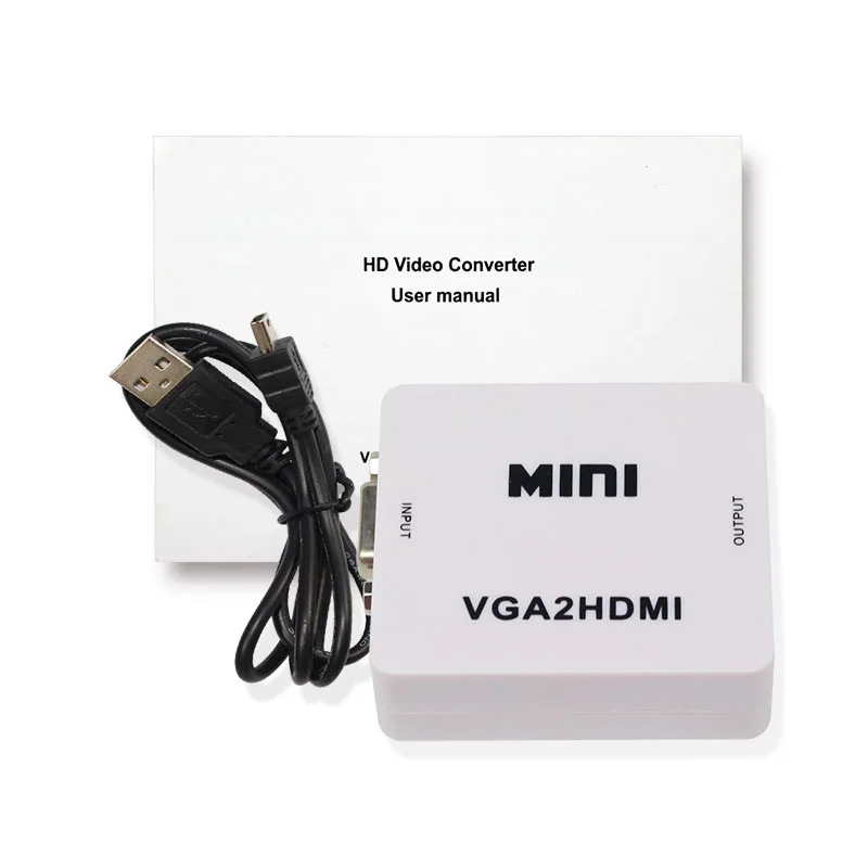 Мини-преобразователь из VGA в HDMI Поддержка 720p 1080p VGA2HDMI с аудио для портативных ПК к HDTV проектор