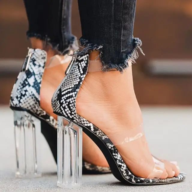 perspex snakeskin heels