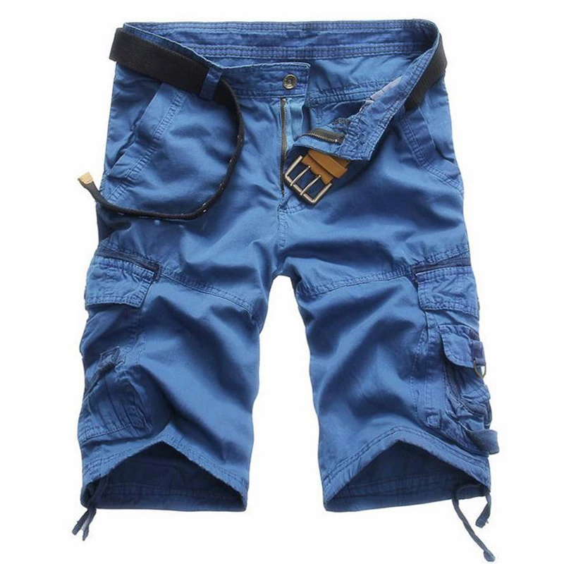 HOT Summer Style 2016 Outdoor Cotton Baggy Straight Multi-Pocket Camouflage Camo Army Military Cargo Shorts Men Plus Size 29-38