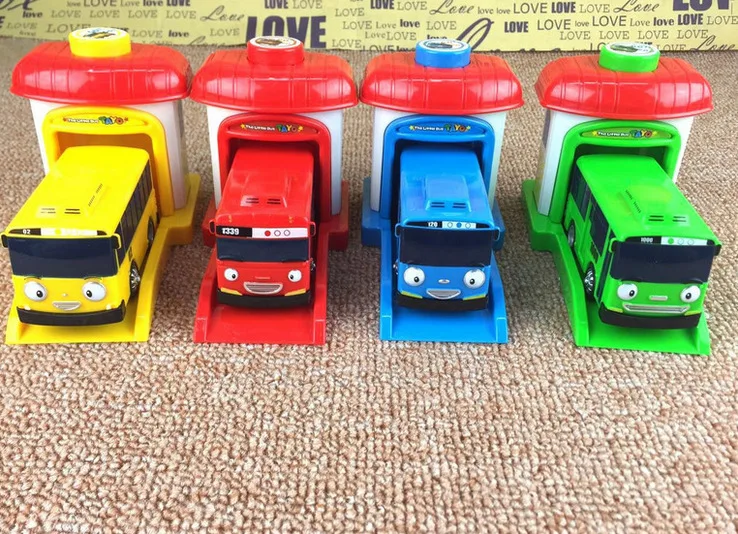 [Забавные] 4 шт./компл. масштабная модель игрушка, маленький автобус от Tayo Дети миниатюрный автобус Детские oyuncak garage tayo автобус выброса impact автомобиль
