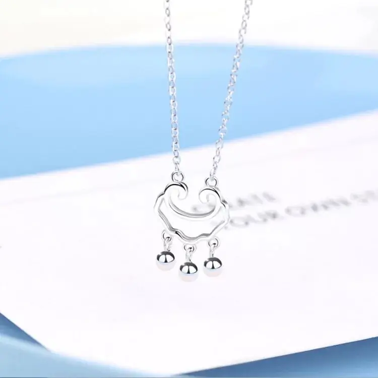 

New S925 sterling silver necklace wild creative jewelry lock pendant fresh clavicle chain female GW01