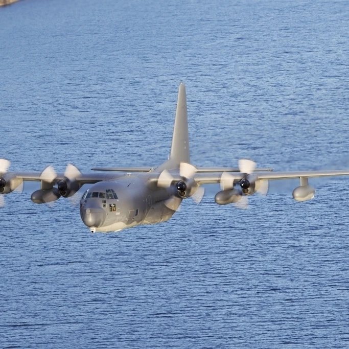 MC-130P Combat Shadow in flight over Scotland Poster Print (34 x 23)