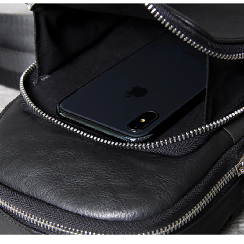 AETOO Casual head cowhide Chest bag male leather simple single shoulder crossbody bag