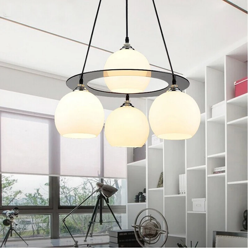 

Restaurant light simple modern creative chandelier LED crystal lamp three or four round dining room lamp room lamp FG345