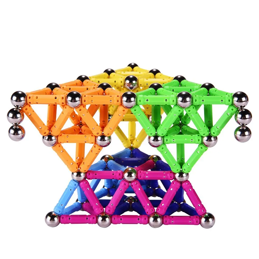 Goedkoop DIY Magnetische Ontwerp Blokken Magneet Bars Metalen bal 3D Bouw Speelgoed Accessoires Educatief Speelgoed voor Kinderen Geschenken