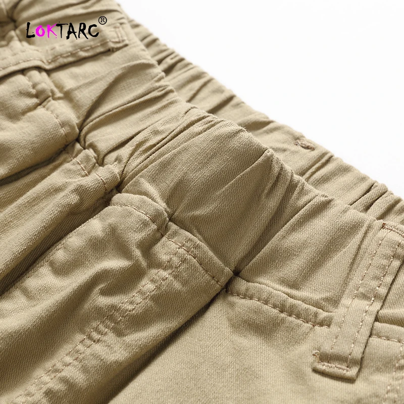 LOKTARC детские шорты для мальчиков короткие брюки однотонные эластичный пояс Для мальчиков ясельного возраста мешковатые штаны для мальчиков повседневные шорты-Карго