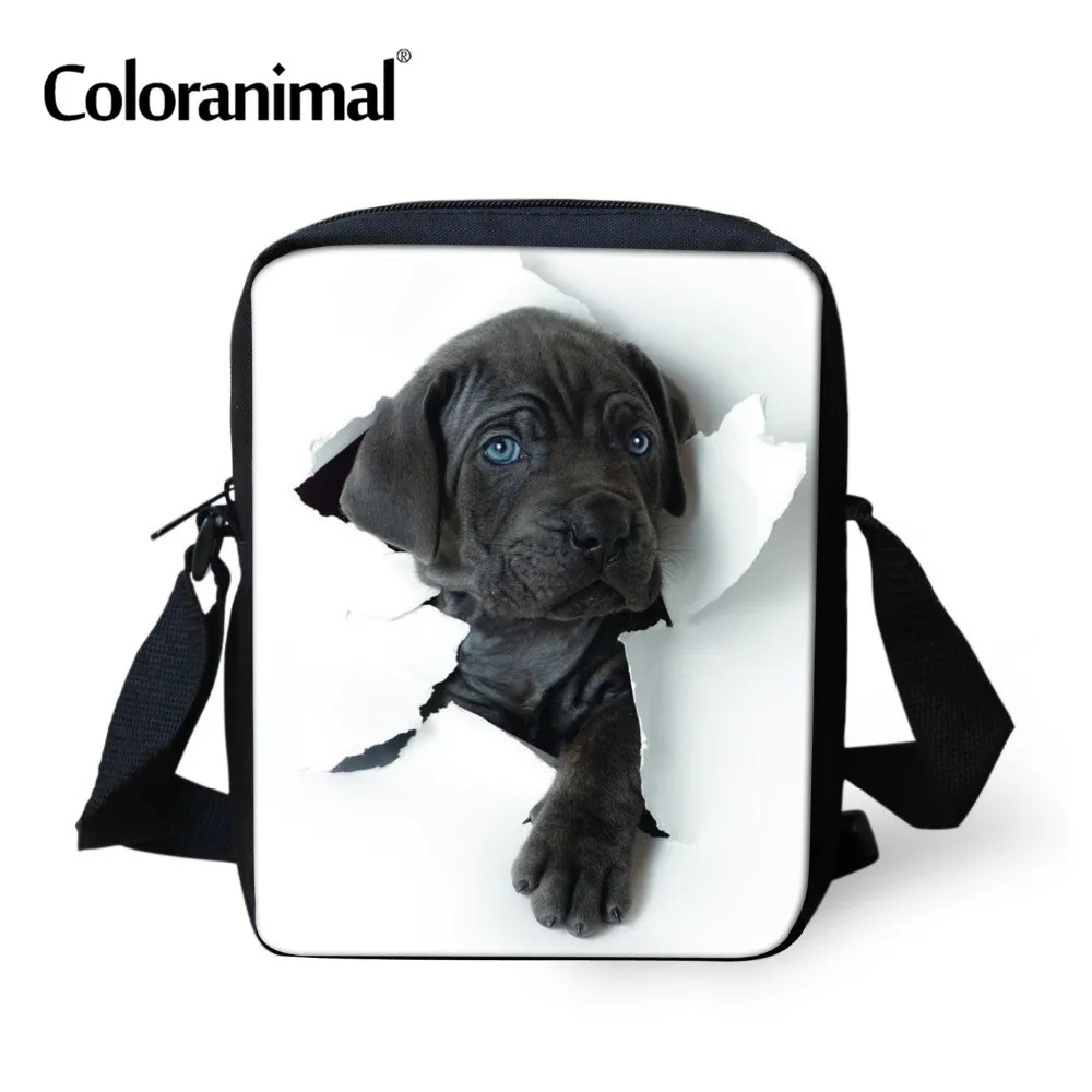 

Coloranimal Shoulder Messenegr Bag for Men Small Women Portable Tote Bag 3D Cute Animal Dog Print Teenager Girl Cross-bady Bags
