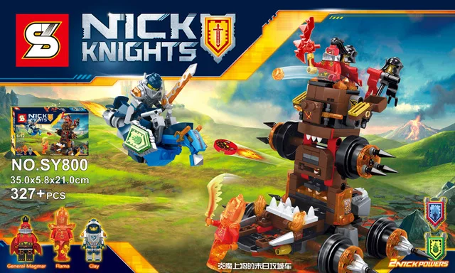 

sy800 Hot Nexus nick knights General Magmar siege Machine of doom Lite building block Flame Clay minifigures compatible legoes