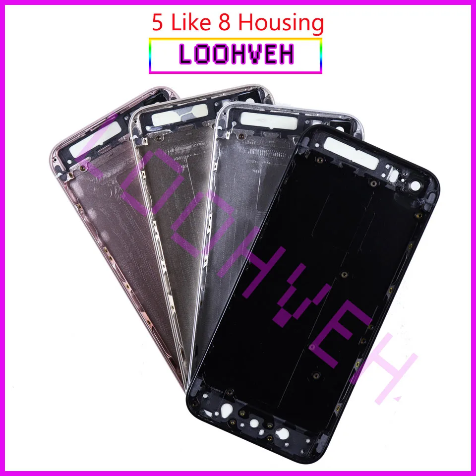 Задняя крышка для IPhone 5 задняя на заднюю панель корпуса или SE Like 8 + наклейка