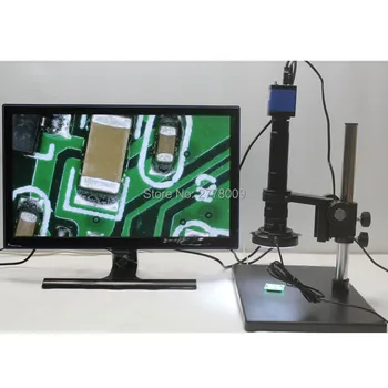 

1080P HDMI USB Industrial Microscope Camera 10X-300X C-mount Lens Mobile Phone Board Repair PCB Inspection Lab Application