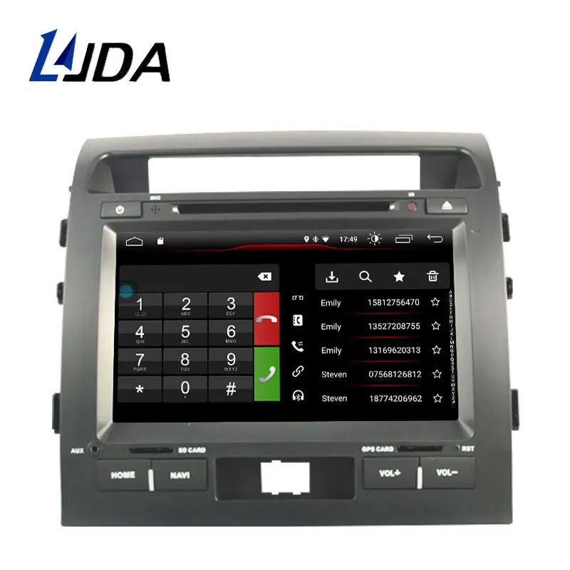 Top LJDA 2 Din Android 9.1 Car DVD Player For Toyota LAND CRUISER  LC200 2008-2014 Wifi GPS Radio 2G+16G Quad Core Multimedia Stereo 1