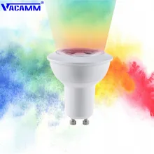 Vacamm Светодиодный точечный светильник RGBWW 3 Вт, высокая мощность, переменный ток 85-265 в, цветная волшебная лампа GU10/GU5.3/E27/B22+ 21 ключ, ИК-контроллер, светодиодный светильник