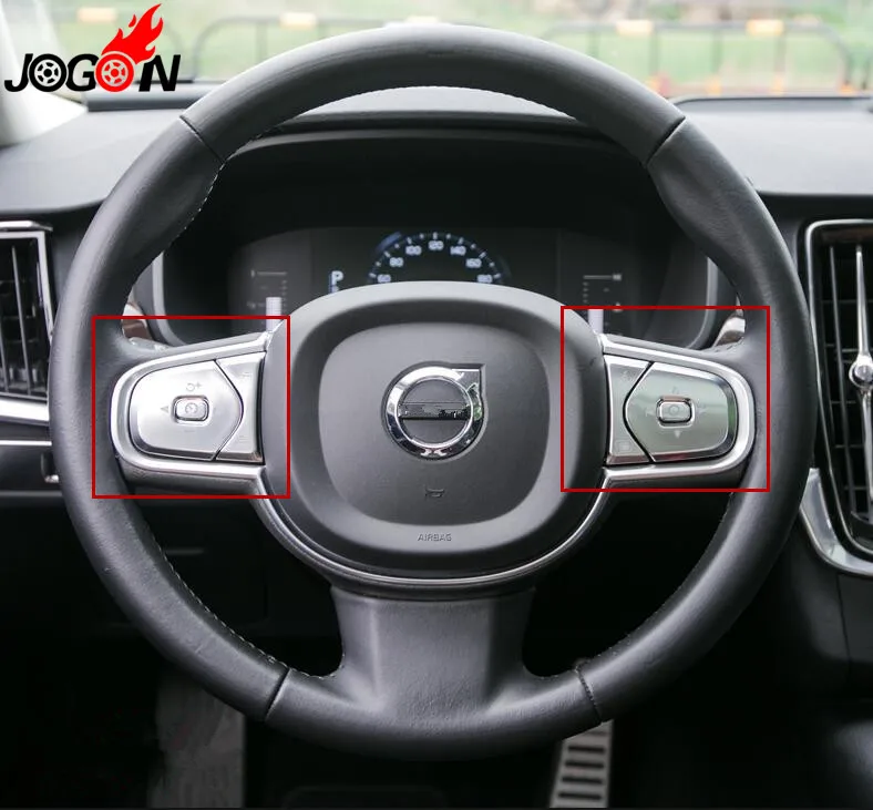 

6pcs Accessories Steering Wheel Button Switch Trim Cover For Volvo XC60 XC90 S90 2018 2019 Car styling