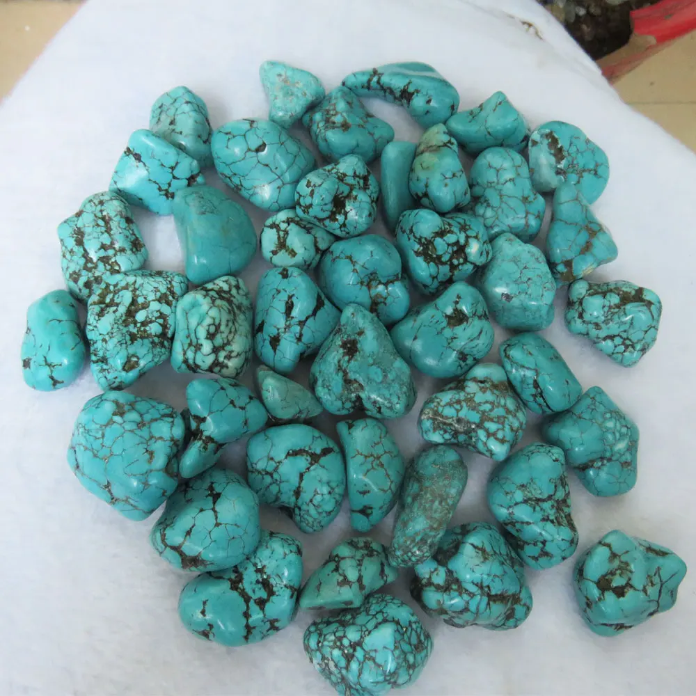 

20~40mm AAAA+ Nunatak Crystal Blue Turquoise Howlite Tumbled Stone Healing Fengshui Round Shape 200g Mineral Stones & Specimens