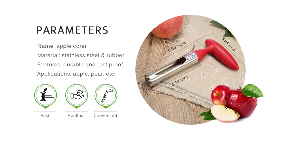 Apple Veggie Corer из нержавеющей стали груша фрукты овощи инструменты ядро удаления семян резак кухонные гаджеты Инструменты