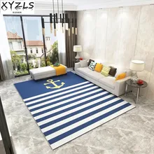 XYZLS Средиземноморский стиль синий якорь ковер модный простой коврик абсорбирующий нескользящий ковер для гостиной/спальни
