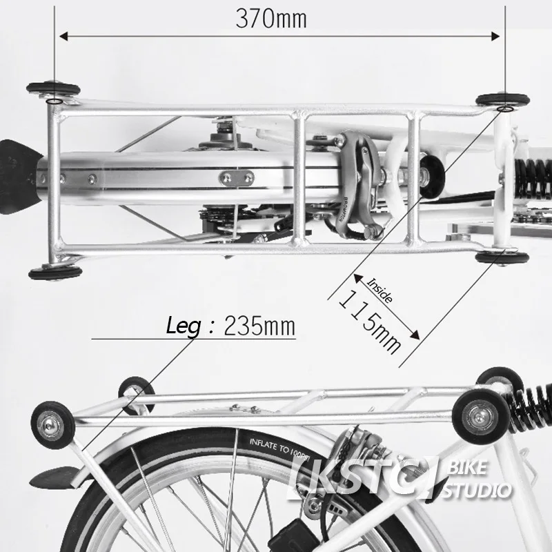 Велосипедные стеллажи Brompton, складные велосипедные грузовые стеллажи, модифицированные с помощью полок, можно толкать велосипедную стойку