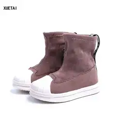 Теплые модные зимние сапоги модная детская основа-toe Ankle Boot мальчиков обувь для детей модные ботинки для девочек обувь 2018 #7