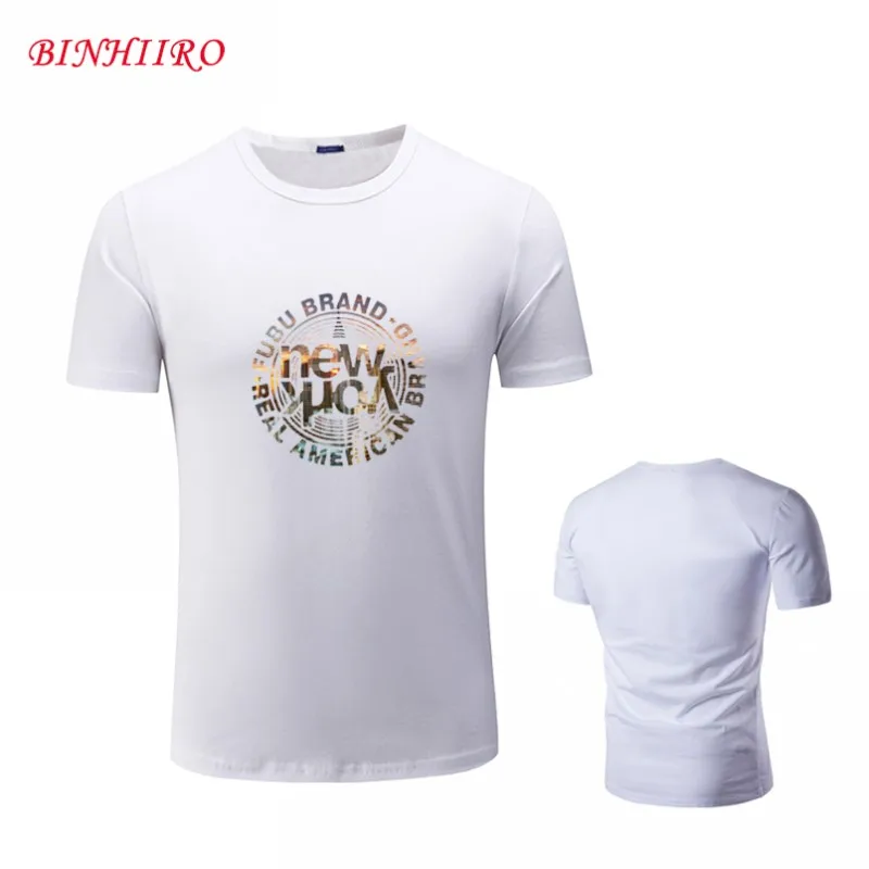 Men's Short Sleeve T-Shirt Casual Fashion Earphone Pattern Summer Cotton Brand BINHIIRO 2018 | Мужская одежда
