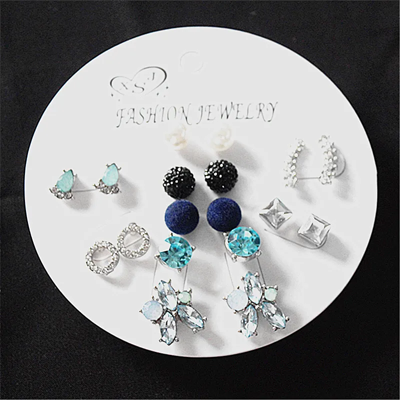 New fashion women's jewelry wholesale girl birthday party pearl earrings beautiful 9 pairs /set earrings gift agent shipping