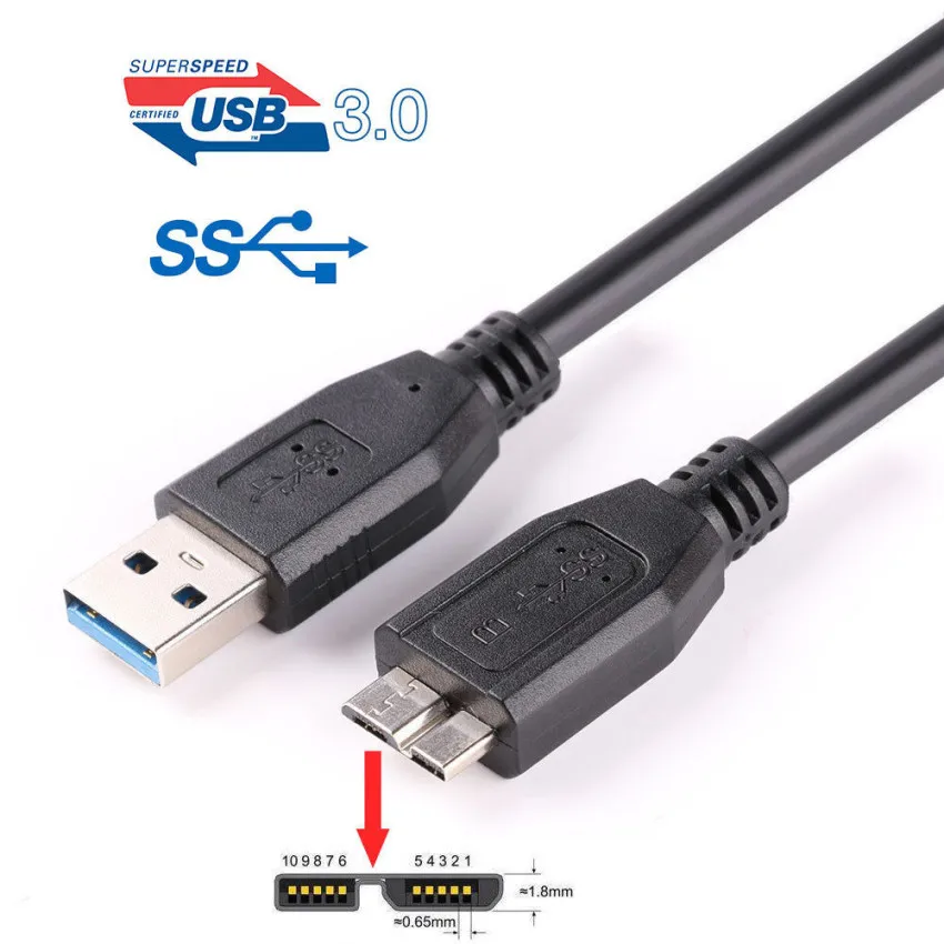 Черный Супер Скоростной USB 3 0 Male A к Micro B кабель для внешнего жесткого диска HDD