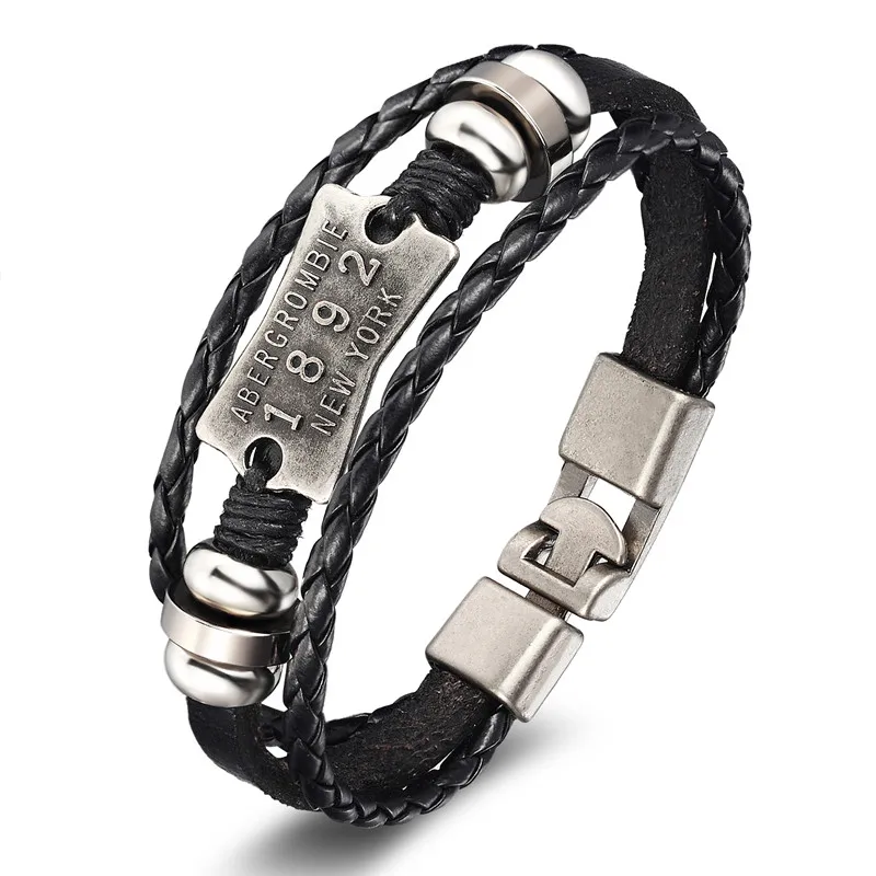 Mens Womens Strands Leather Friendship Bracelet Lucky Spade Straight 1892 Poker Handmade Charm Jewelry Accessories | Украшения и
