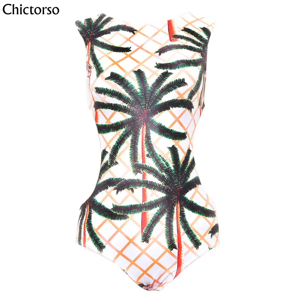Chictorso One Piece Swimsuit Sexy Swimwear Women 2018 Summer Beach Wear Bathing Suit Tropic