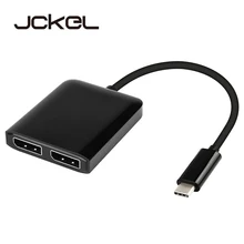 JCKEL 4K 30Hz USB Type C 3.1 to DP Dual Displayport Adapter Type-C Video Cable USB-C to Display Port Alt Hub for Macbook Dell