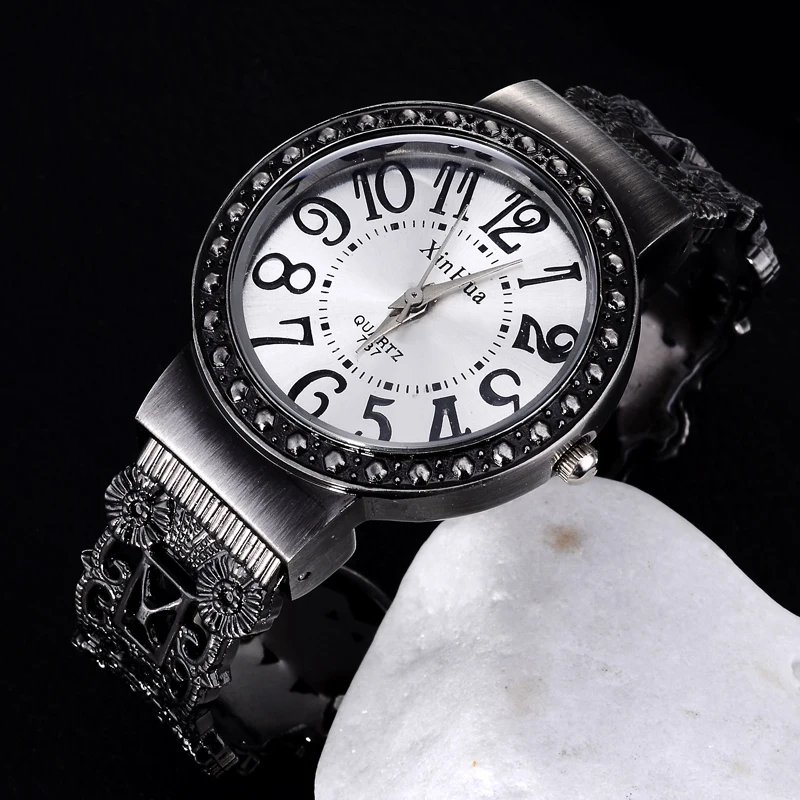Retro Bracelet Watch Women Watches Rhinestone Ladies Watch Stainless Steel Women's Watches Clock reloj mujer bayan kol saati