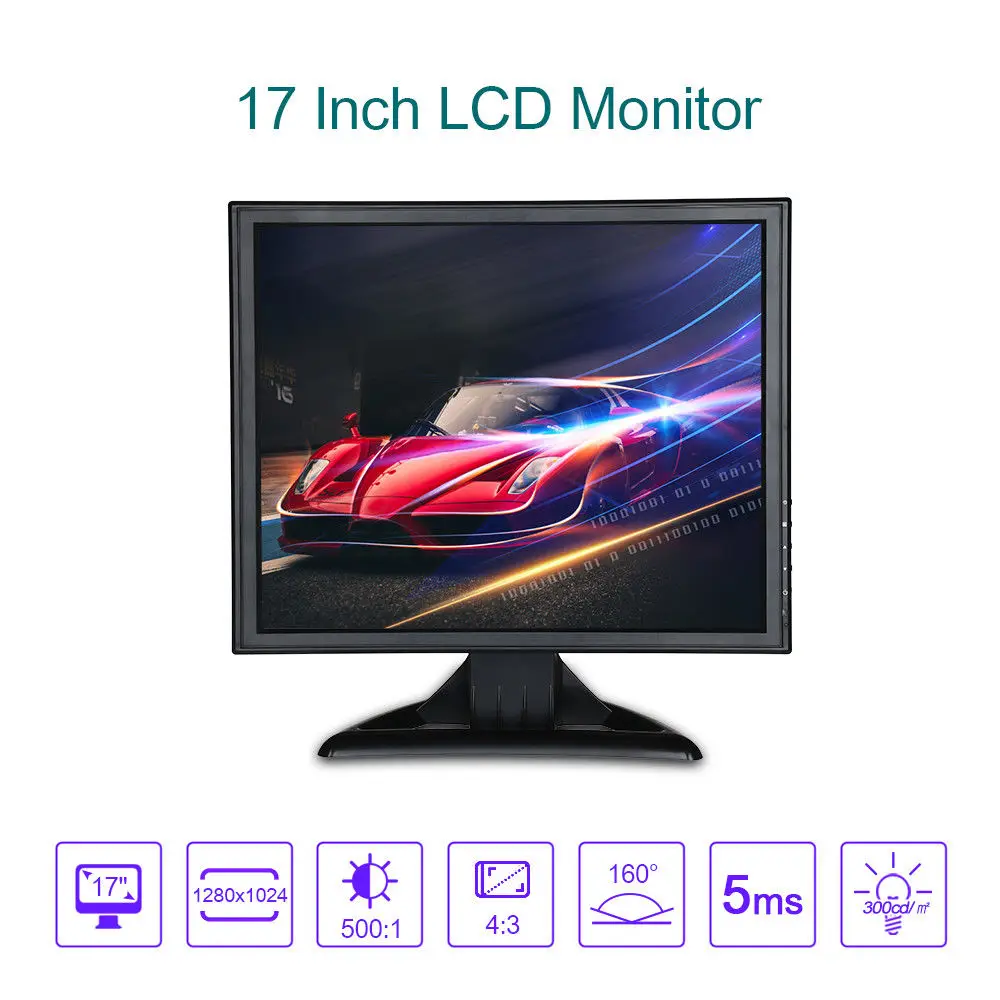 EYOYO 17 &quot1280*1024 ЖК монитор Видео Аудио встроенный двойной динамик VGA AV HD BNC для
