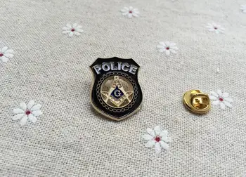 

10pcs wholesale badges masonic lapel pin factory produce customized freemason masonry brooches pins square compass for Police