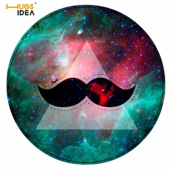 

HUGSIDEA Modern Floor Rug Mats Galaxy Mustache Noted Round Living Room Decoration Carpet Geometry Style Rugs Decoration 60*60cm