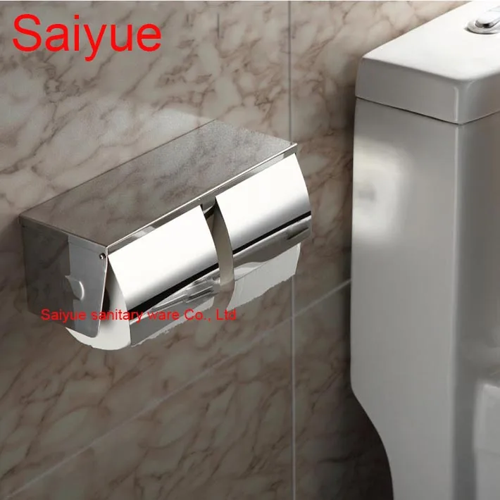 

New Long Charming Creative Stainless Steel wall Mounted Toilet WC Paper Holder Tissue Roll porte-papier Box Bathroom accessories