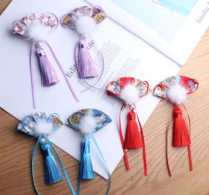 2 шт./лот детские заколки зонтик для девочек B Китайский национальный стиль кисточки заколка для волос Тан костюм аксессуары для волос год