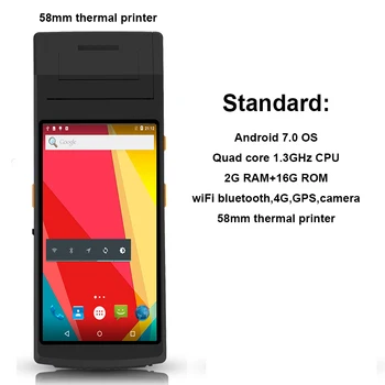 

RUGLINE 5.5 inch android 7.0 OS Fingerprint PDA With 58mm thermal printer
