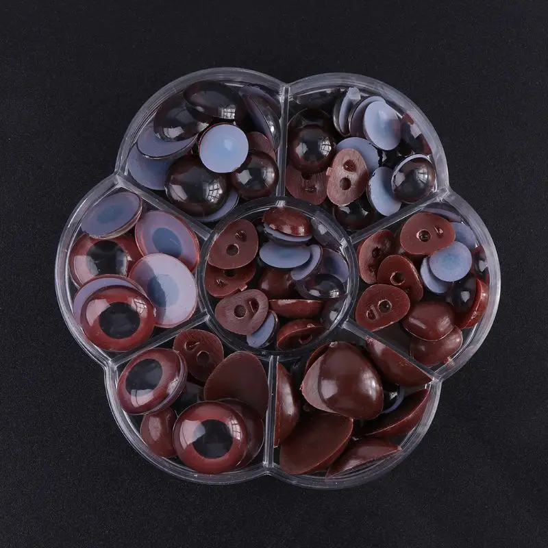 

90pcs 10-12mm Plastic Safety Eyes Noses For Plush Bear Doll Puppet Handmade Crafts Children Kids DIY Toys