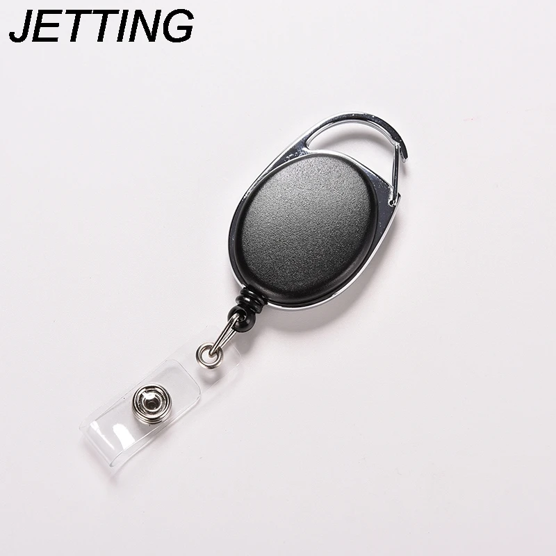 JETTING Black Pull Key Ring ID Card Badge Tag Belt Clip Chain Holder Metal Housing Plastic JETTING Black Pull Key Ring ID Card Badge Tag Belt Clip Chain Holder Metal Housing Plastic