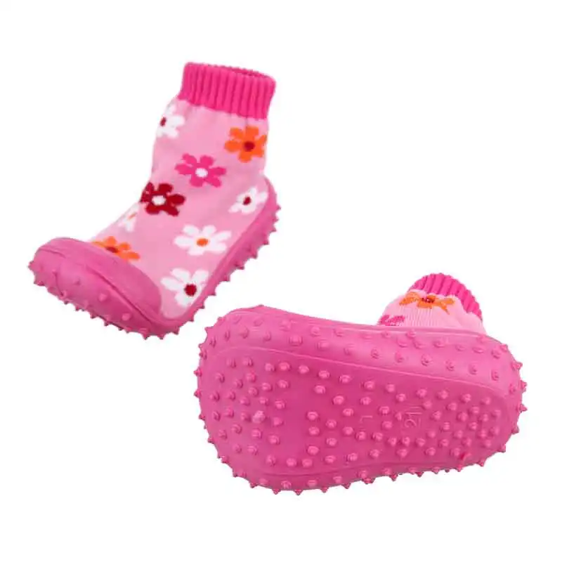 Kidadndy/Детские носки с резиновой подошвой; теплые носки для малышей; нескользящие носки с мягкой подошвой; Jrr002 - Цвет: pink