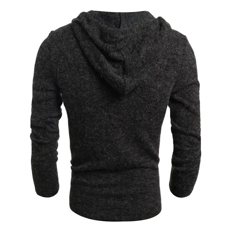 Новое поступление мужской свитер с капюшоном Повседневный v-образный вырез тонкий крой с длинными рукавами трикотажные мужские свитера пуловеры M~ XXL 3 цвета