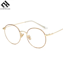 Evrfelan анти-Синие лучи очки круглые металлические оправы для женщин мужчин оптический очки для мужчин для женщин