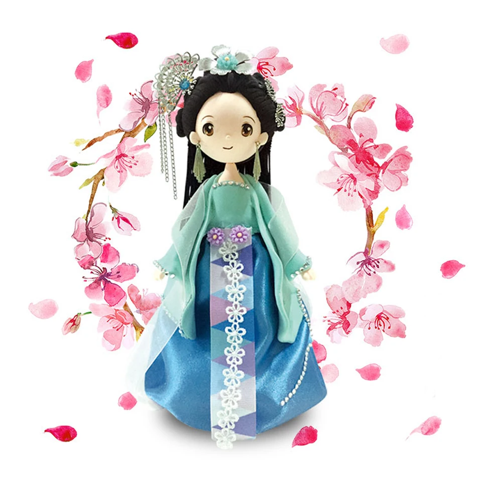 DOLLRYGA Slime Doll Set DIY Fluffy Clay Chinese Traditional Ethnic Doll with Dress and Headwear Handwork Birthday Toys For Girl DOLLRYGA Slime Doll Set DIY Fluffy Clay Chinese Traditional Ethnic Doll with Dress and Headwear Handwork Birthday Toys For Girl
