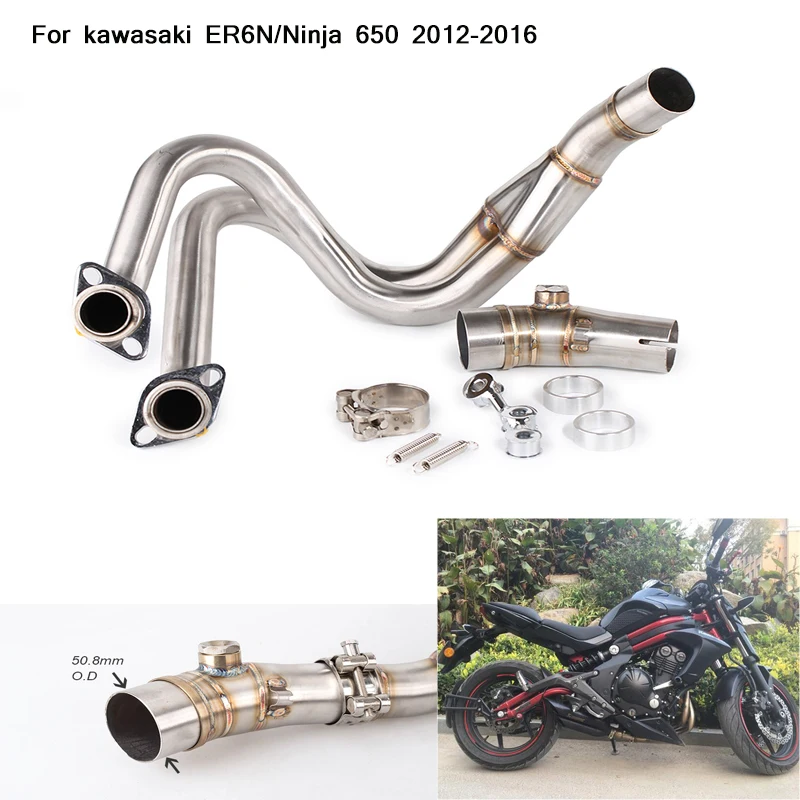 

2012 2013 2014 2015 2016 Silp on For Kawasaki ER6N/Ninja 650 Motorcycle Full Connecting Pipe Stainless Steel Exhaust System