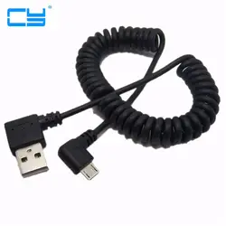 USB 90 градусов Malmicro usb зарядный кабель для передачи данных изгиб левая Выдвижная пружинная линия для телефонов samsung OPPO Huawei xiaomi Mobile