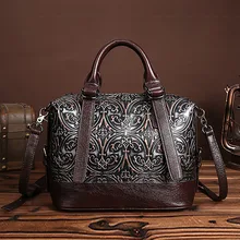 Mujeres de la manera Genuina De Cuero Repujado Bolso de La Vendimia Tendencia Ocasional Mujer Crossbody Del Hombro Messenger Bag Ladies Bolsas de Mano Nuevo
