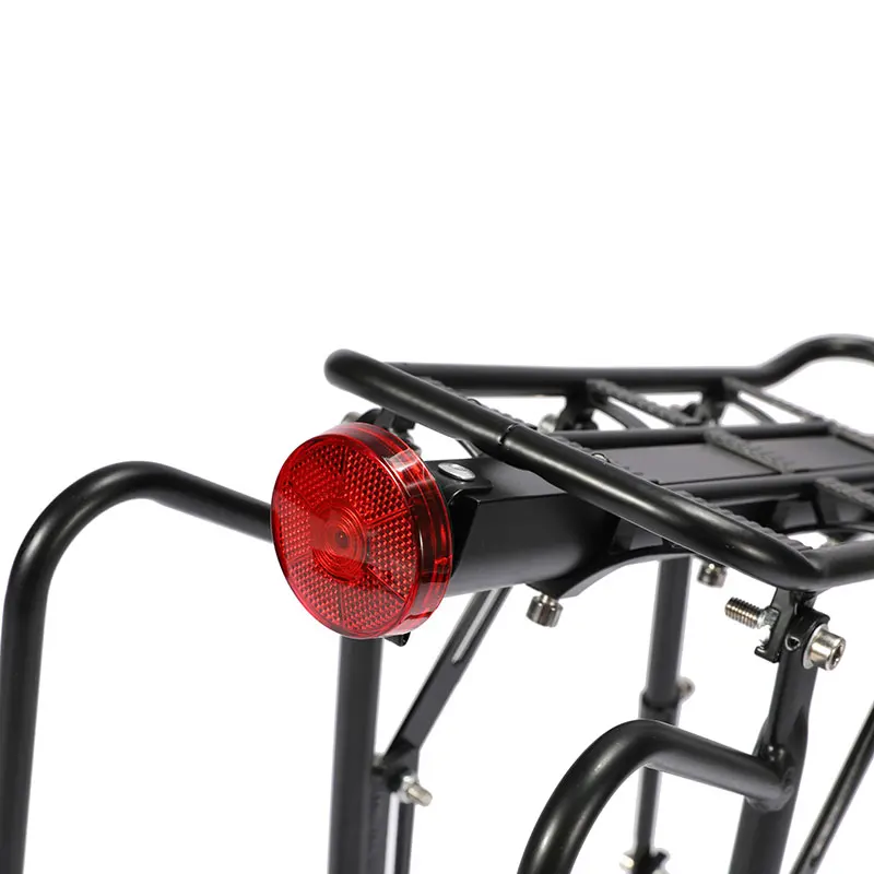 

Aluminum Alloy Quick Release Bicycle Rear Rack Bracket Bike Carrier Pannier Luggage Carrier Rack with Warning Taillight