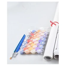 Горячая рамка с деревянным каркасом краска по номеру или нет- выпуск Diy масляная краска ing по номерам-Снег Волк 16*20 дюймов-PBN Набор для